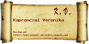 Kapronczai Veronika névjegykártya