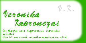 veronika kapronczai business card